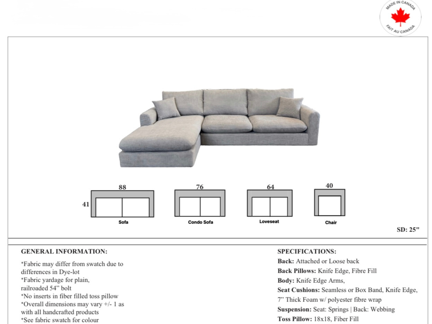 CloudEra Canadian Custom Made Sectional