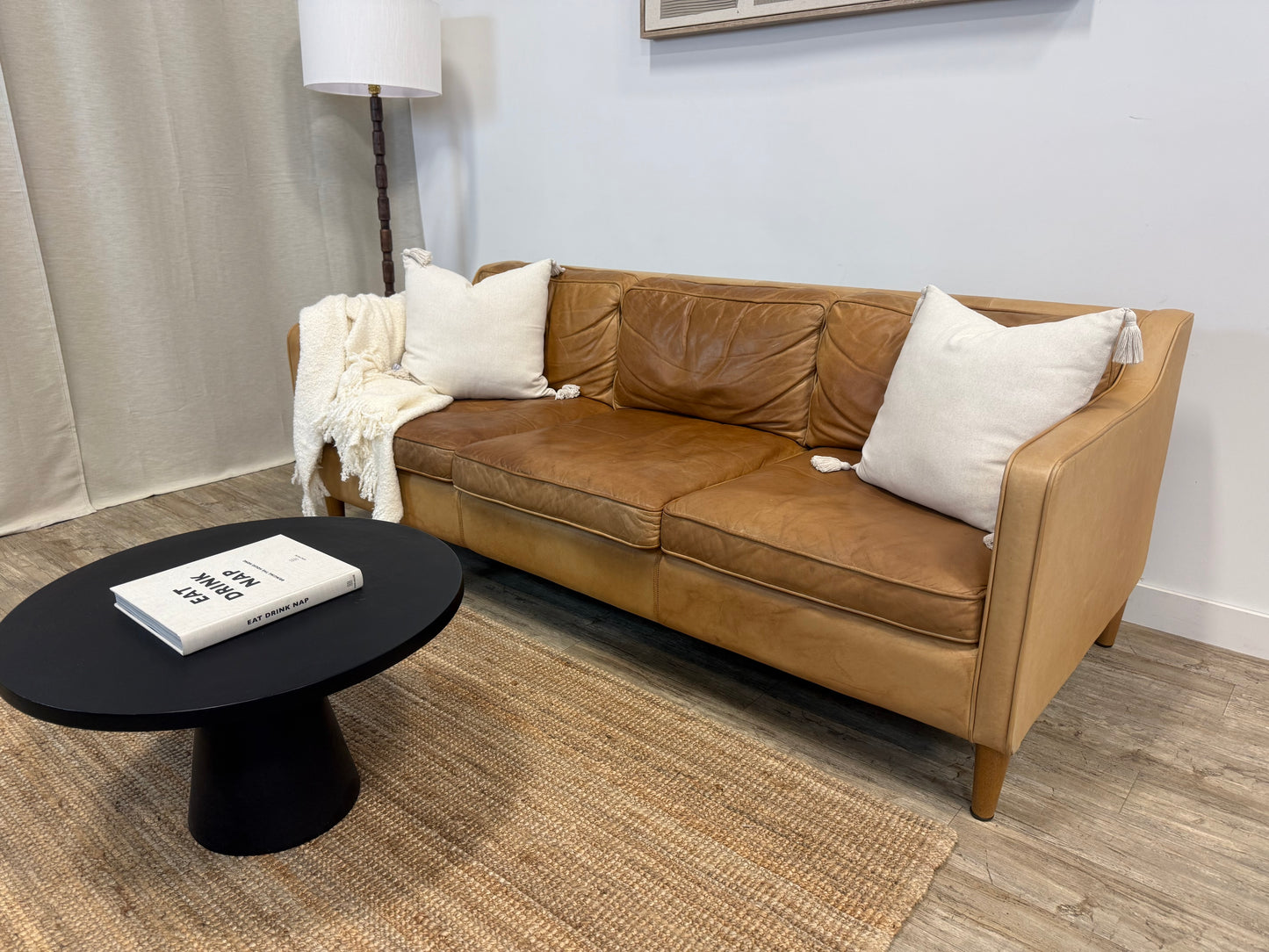 Pre-Owned West Elm Hamilton Camel Leather Sofa