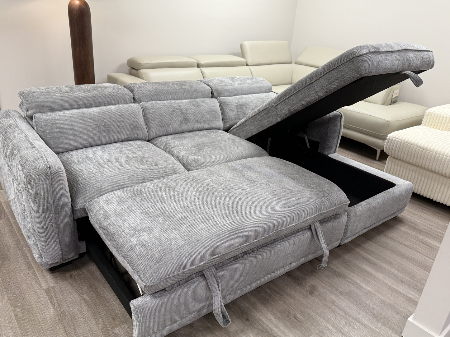 Nanaimo Sofa Bed and Storage Light Grey