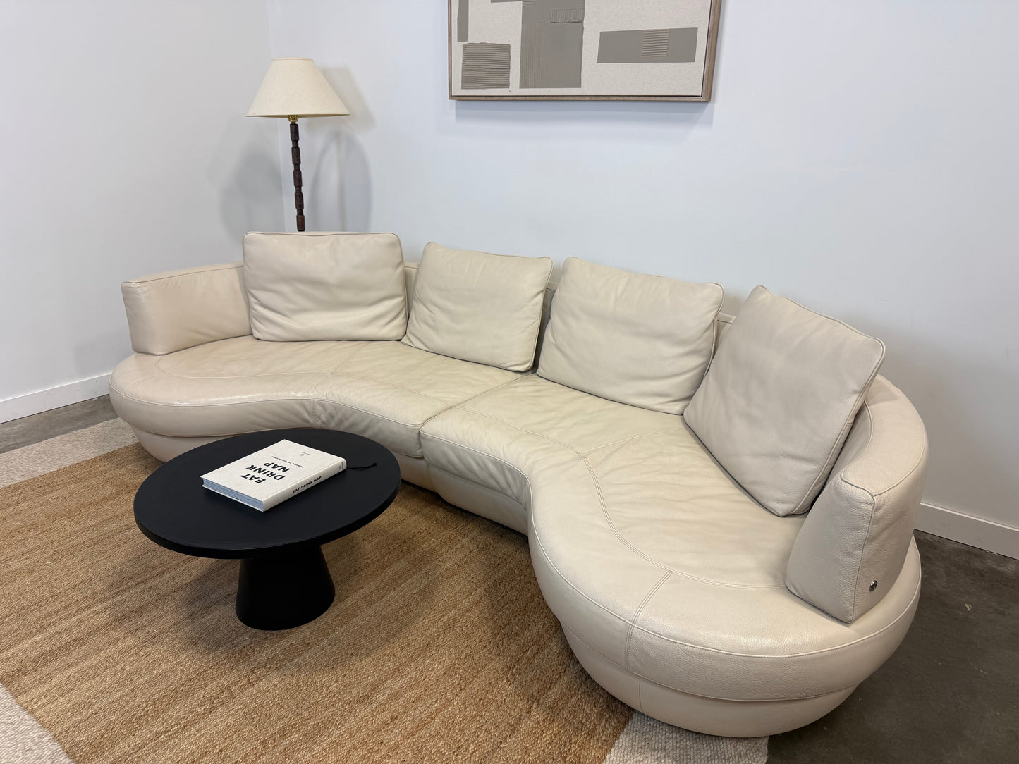 Pre-Owned Natuzzi Curved Leather Sofa