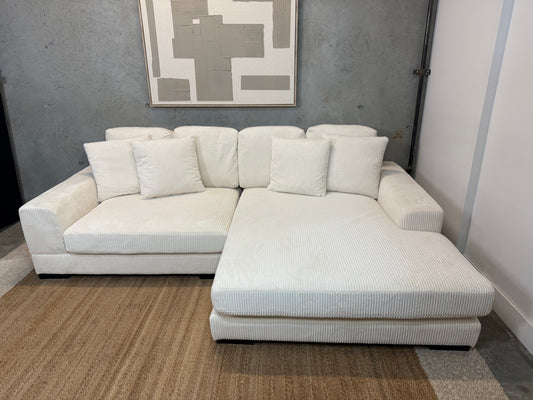 Corduroy low profile sectional