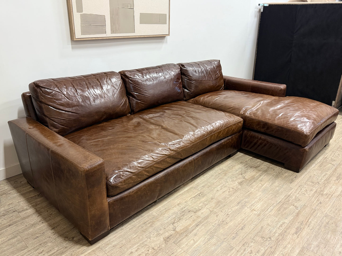 Restoration Hardware Maxwell Leather Sectional