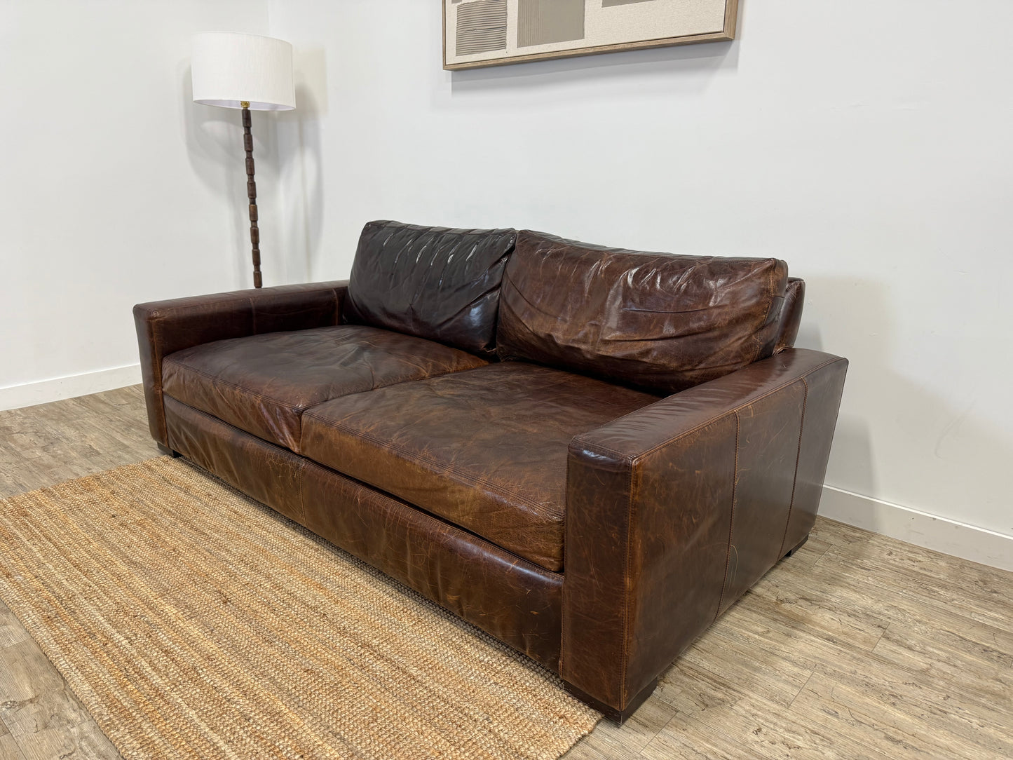 Restoration Hardware Maxwell Leather Sofa