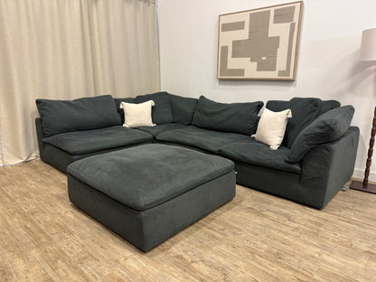Pre-owned Muse & Merchant Modular Cloud Couch with Ottoman