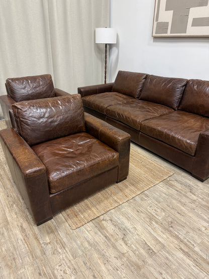 Restoration Hardware Maxwell Collection – Italian Brompton Leather (Cocoa)