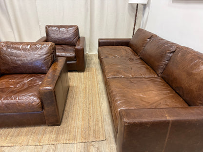 Restoration Hardware Maxwell Collection – Italian Brompton Leather (Cocoa)
