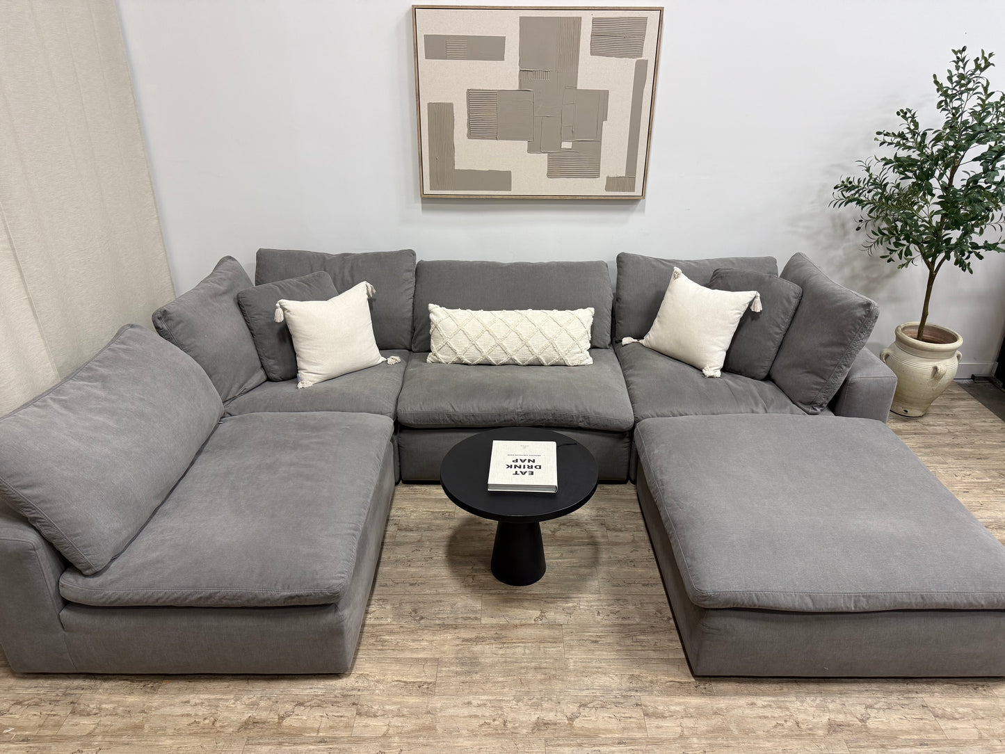 Pre owned The Brick Modular Cloud-Style Sectional + Ottoman