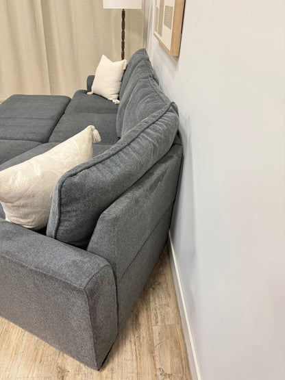 Pre-Owned Dark Grey Sectional sofa bed  + Ottoman