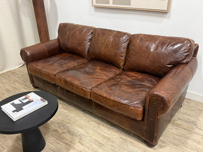 Restoration Hardware Lancaster Leather Sofa – 90” | Italian Brompton Leather (Cocoa)