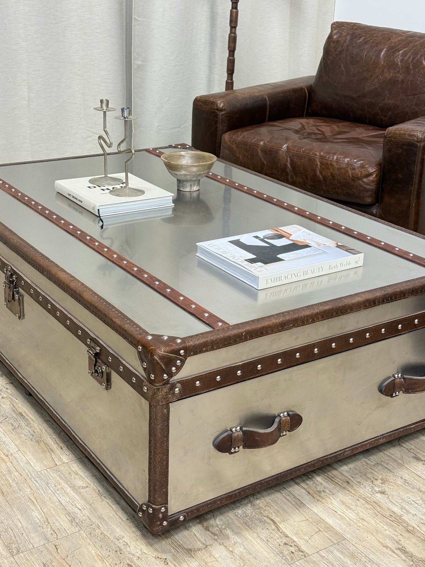 Restoration Hardware Aviator / Steamer Trunk Coffee Table (XL)