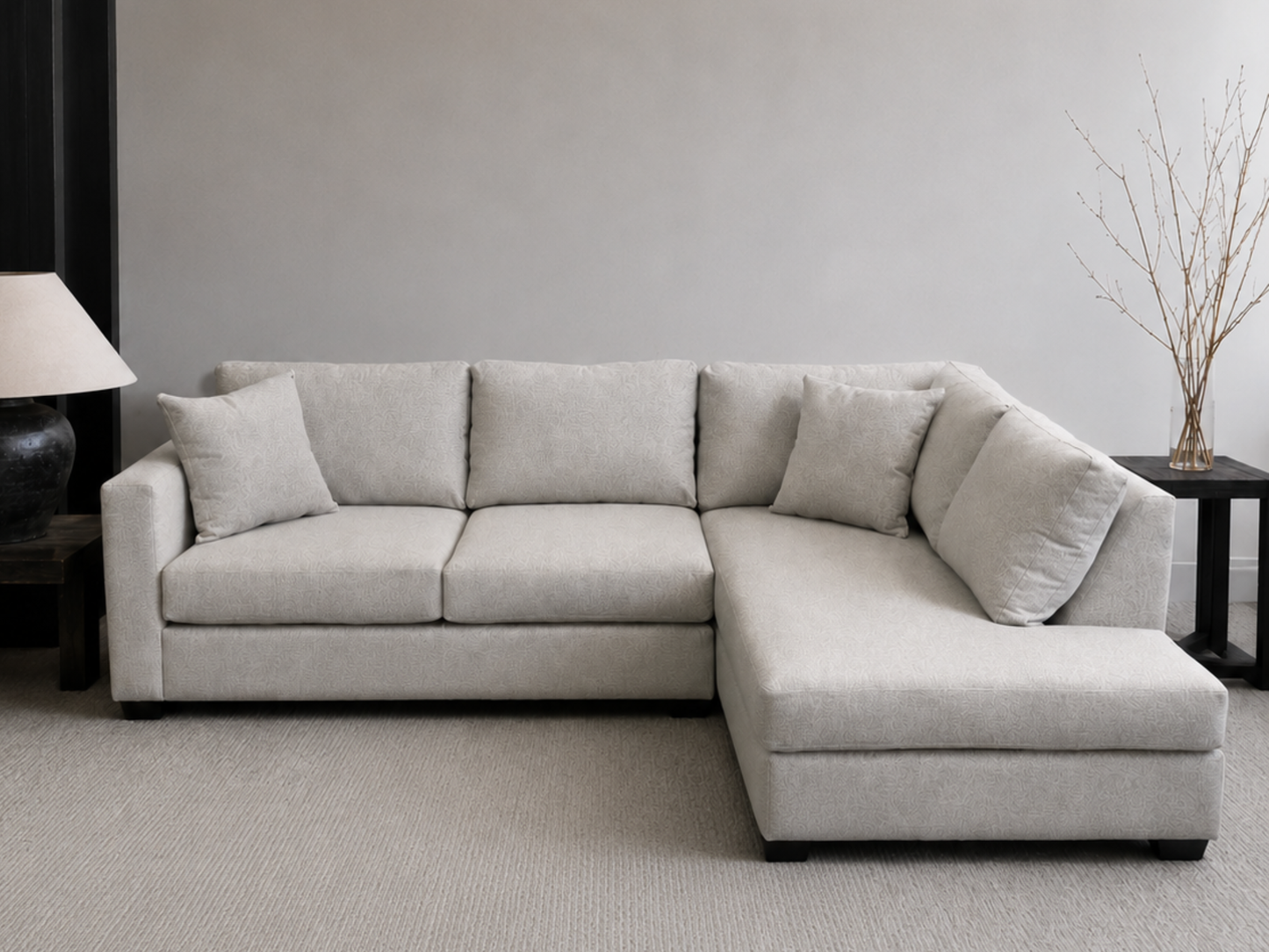 ClassicEra Canadian Custom Made Pillow Back Chaise Sectional