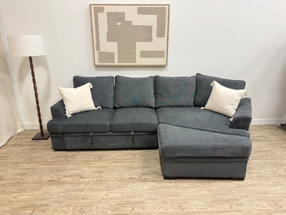 Pre-Owned Dark Grey Sectional sofa bed  + Ottoman