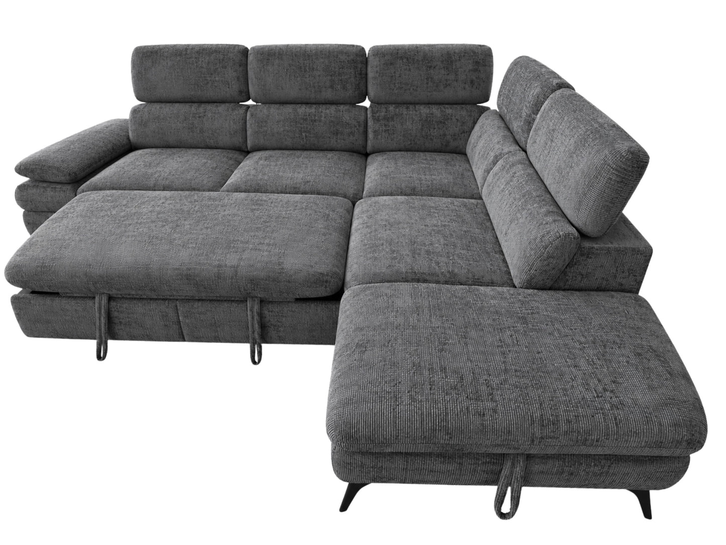 Tofino Sofa Bed Storage Sectional – Dark Grey