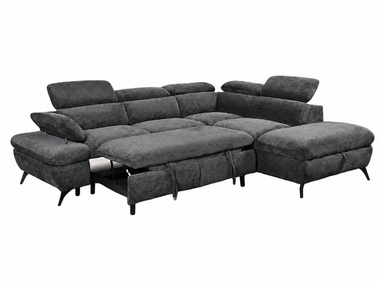 Tofino Sofa Bed Storage Sectional – Dark Grey