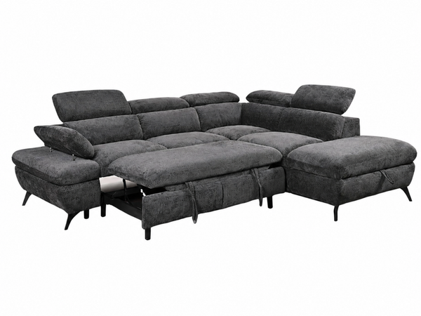 Tofino Sofa Bed Storage Sectional – Dark Grey