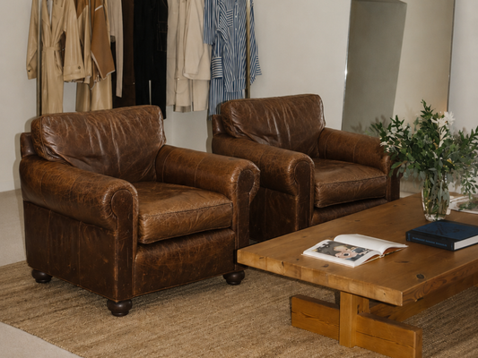 Original Restoration Hardware Lancaster Leather Chair – Classic Depth