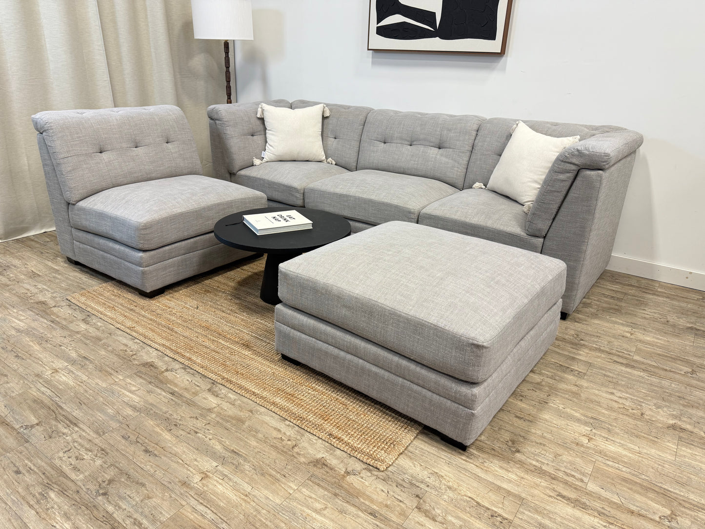 Pre-owned Modular Sectional and ottoman