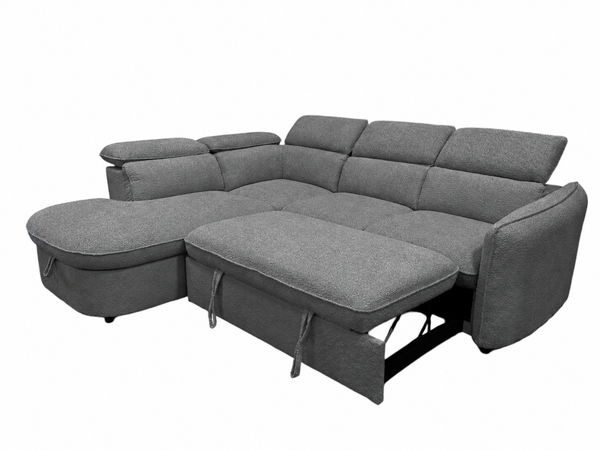 Sidney Sofa Bed Sectional Boucle Grey