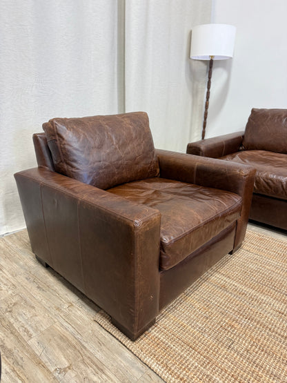 Restoration Hardware Maxwell Collection – Italian Brompton Leather (Cocoa)