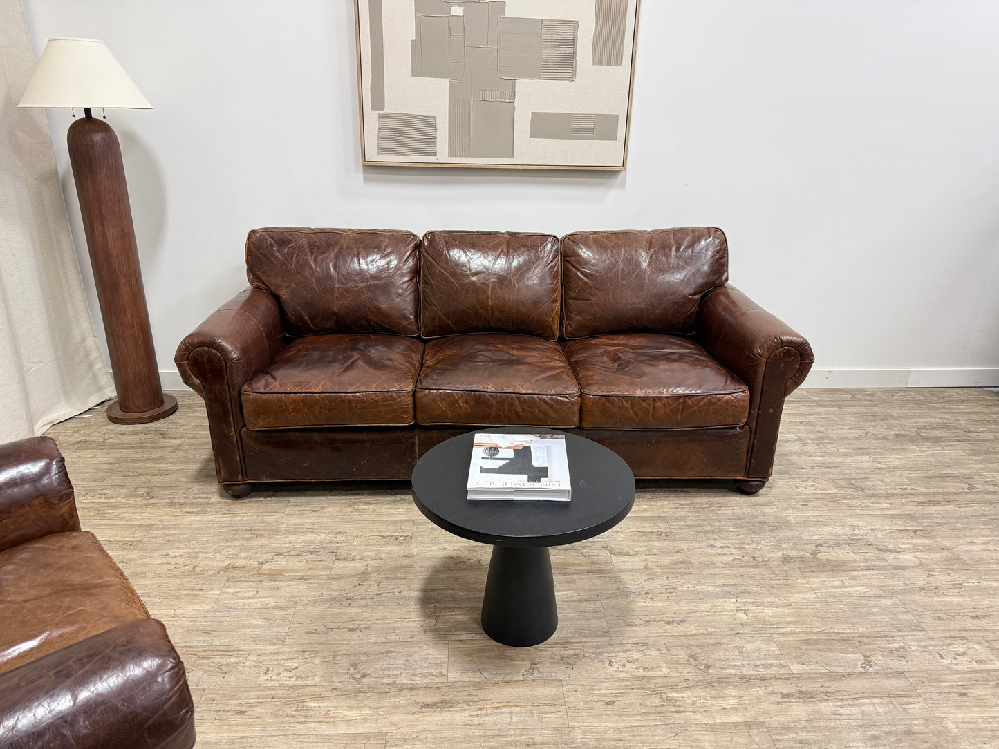 Restoration Hardware Lancaster Leather Sofa – 90” | Italian Brompton Leather (Cocoa)