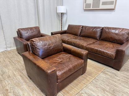 Restoration Hardware Maxwell Collection – Italian Brompton Leather (Cocoa)