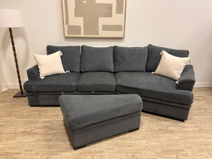 Pre-Owned Dark Grey Sectional sofa bed  + Ottoman