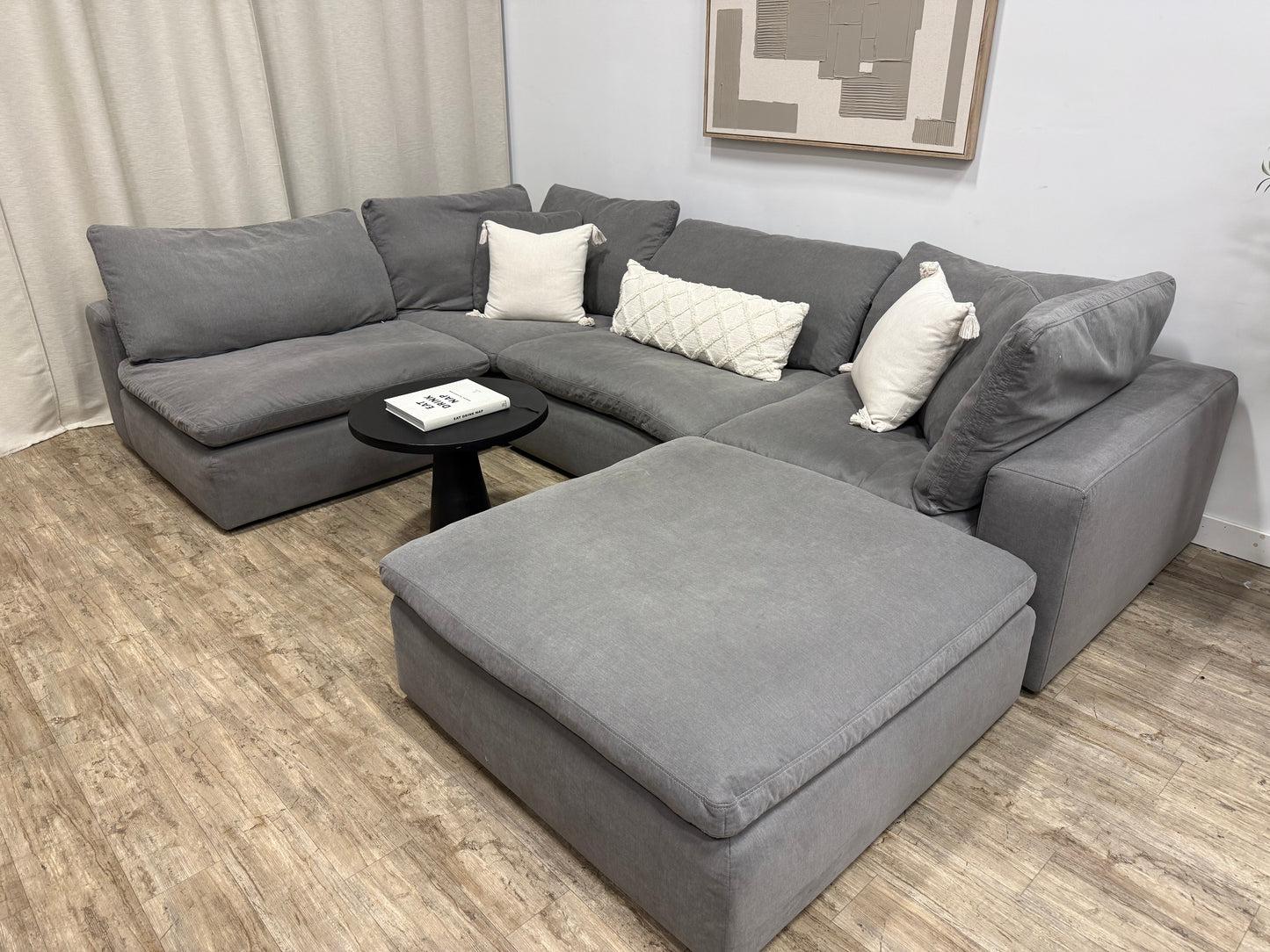 Pre owned The Brick Modular Cloud-Style Sectional + Ottoman