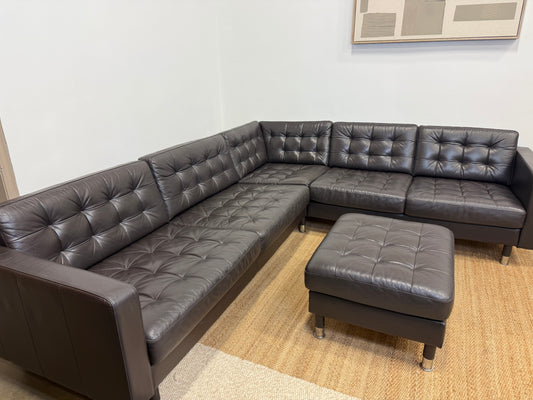 Leather IKEA Morabo Sectional and ottoman