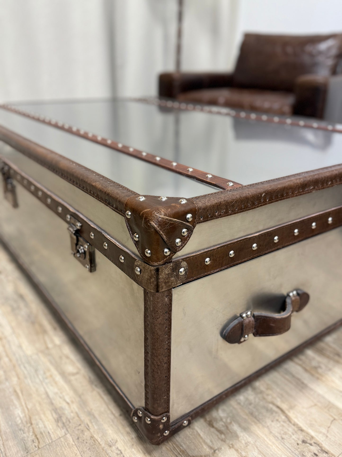 Restoration Hardware Aviator / Steamer Trunk Coffee Table (XL)
