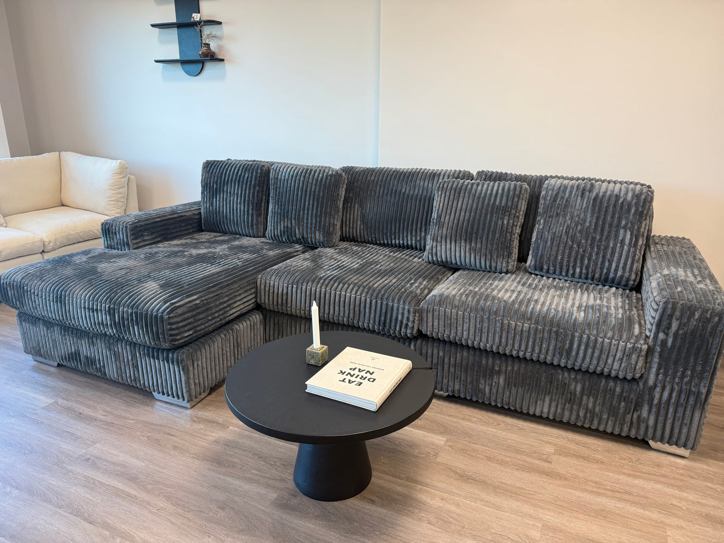 Moon Sectional Sofa Dark Grey