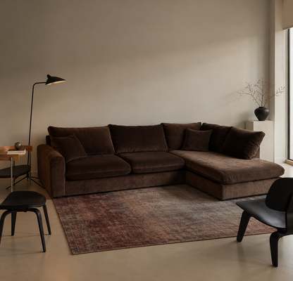 CloudEra Canadian Custom Made Pillow Back Chaise Sectional