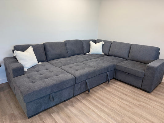 Victoria 4-Piece Sleeper Sectional with Dual Pull-Outs & Storage