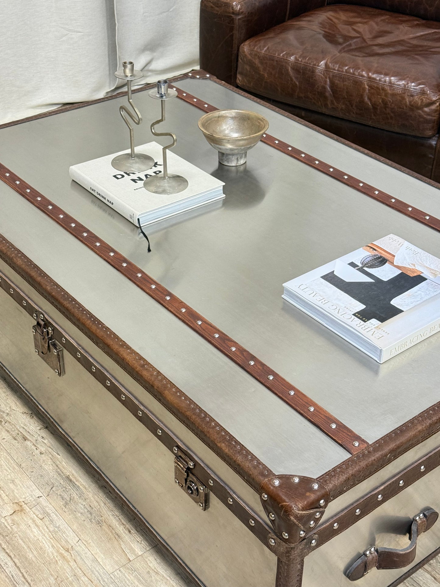 Restoration Hardware Aviator / Steamer Trunk Coffee Table (XL)