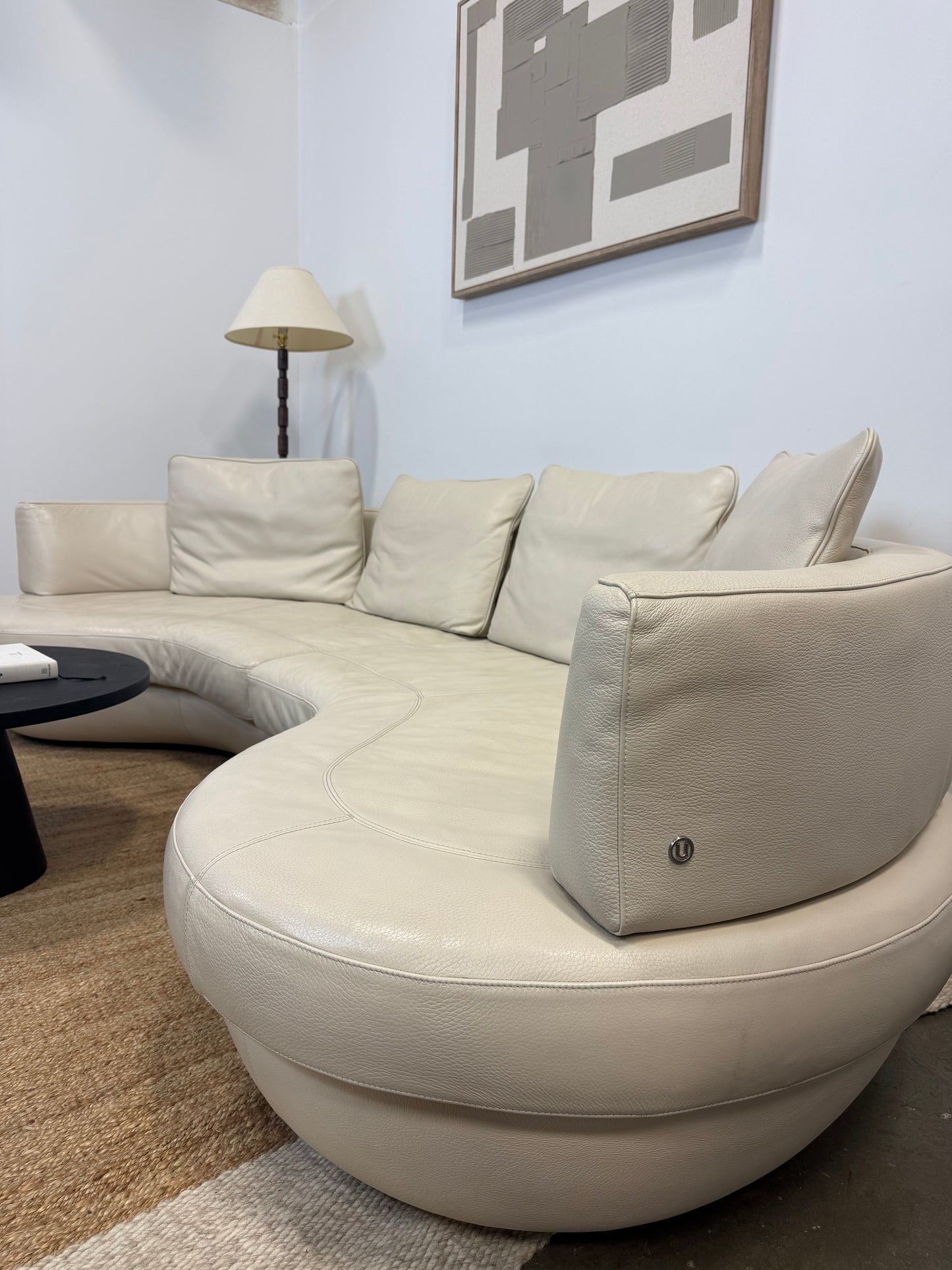 Pre-Owned Natuzzi Curved Leather Sofa