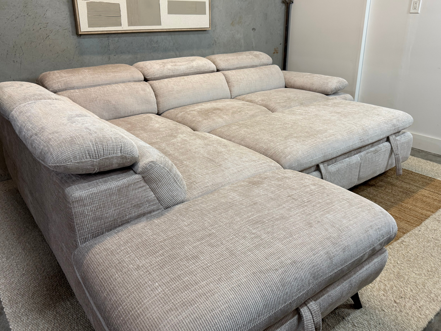 Tofino Sofa Bed Storage Sectional – Cream