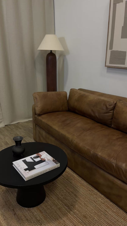 Restoration Hardware Belgian Track Arm Leather Sofa